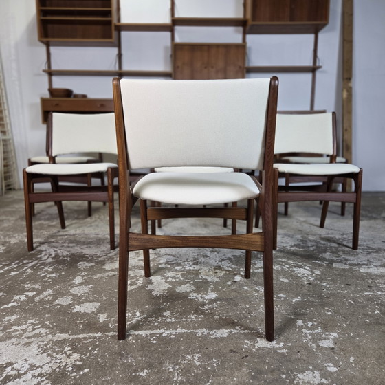Image 1 of 8x Erik Buch Model 89 vintage jaren 60 Deense stoel gerestaureerd teak