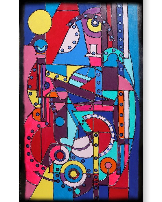 Image 1 of  Cubism A1353 - abstract painting on XXL canvas