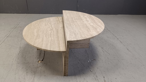 Pair of Travertine Coffee Tables, 1970s