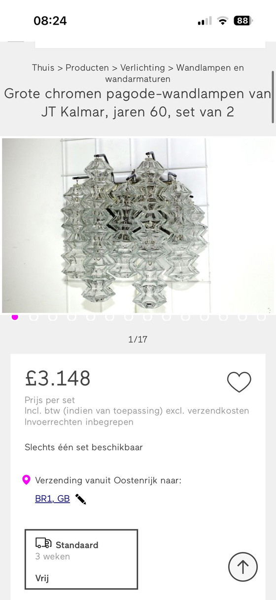 Image 1 of Iconic J.T. Kalmar "Pagoda" Chandelier A Masterpiece of Austrian Design from the 1960s