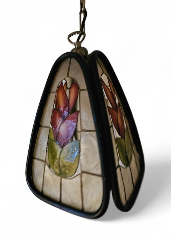 Image 1 of Lampada a sospensione vintage a forma di conchiglia Capiz, anni '60/'70