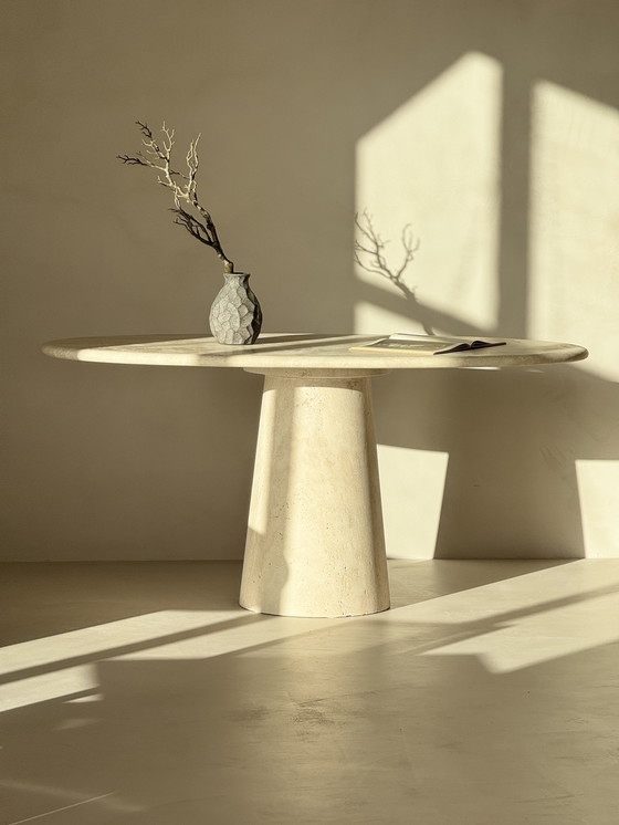 Image 1 of Ovaal Travertino Eettafel 160 cm