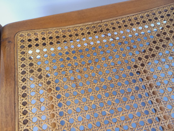 Image 1 of Vintage sled chair in beechwood and cane from the 70s and 80s