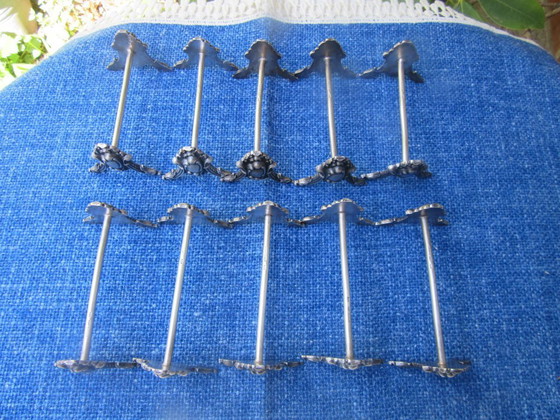 Image 1 of Boland Belgium 12 silver plated knife rests cutlery rests art nouveau style 