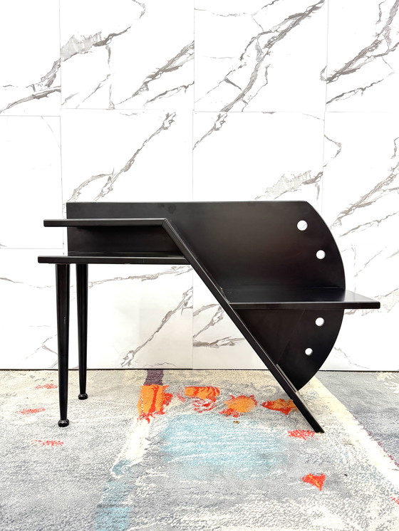 Image 1 of Paolo Pallucco Attr. Panchetta Con Tavolino E Portariviste Postmoderno Anni 80 