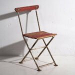 Antique red garden folding chairs (c.1920). Set of 4 pieces – Garden chairs, Wood, Iron (photo 24 of 40)