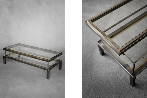 Image 1 of Vintage coffee table with glass cabinet by Maison Jansen, France 1970