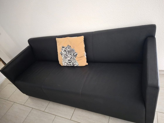 Full leather designer couch, sofa, armchair, seating set, black, 3 pieces, high quality – COR, 3-5 seaters (photo 10 of 13)