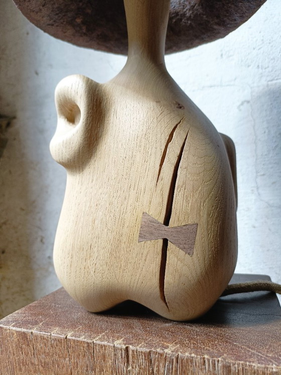 Designerlampe aus massiver Eiche und Pappmaché – Renat Shuteev, Tischlampen, Wood (photo 4 of 11)