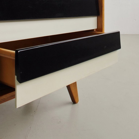 Image 1 of Commode de style Mid-Century par Jiří Jiroutek, buffet U-453, noir et blanc, années 1960