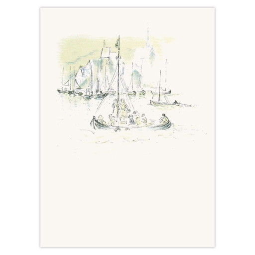 André HAMBOURG Litografía Luces de Honfleur II 1964