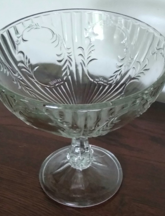 Image 1 of Mid-century pressed glass fruit bowl