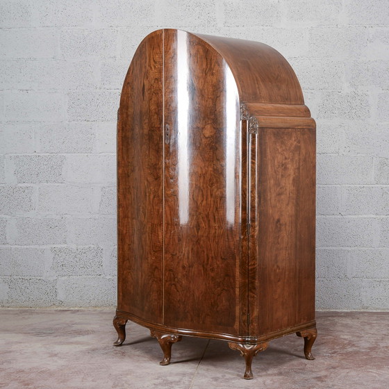 Art Deco Two-Door Wardrobe with Shelves and Drawers – Wood (photo 3 of 18)