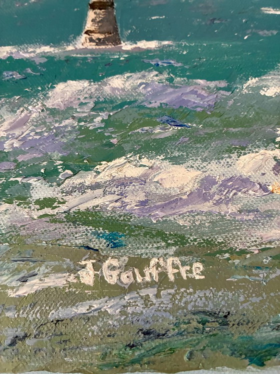 Olieverfschilderij op Doek Vuurtoren Raz De Sein – Schilderijen & Tekeningen, Canvas (photo 3 of 7)