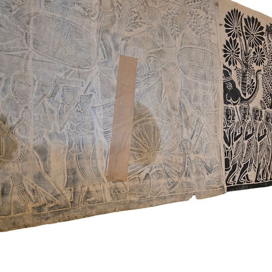 Image 1 of Antigua impresión de frotamiento del templo de Angkor Wat, mediados del siglo XX