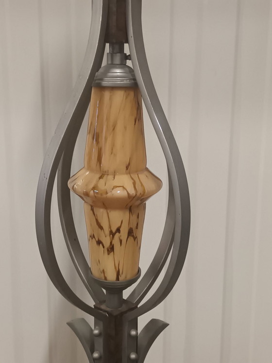 Magnifico Lampadario Art Déco – Metallo, Vetro (photo 6 of 11)