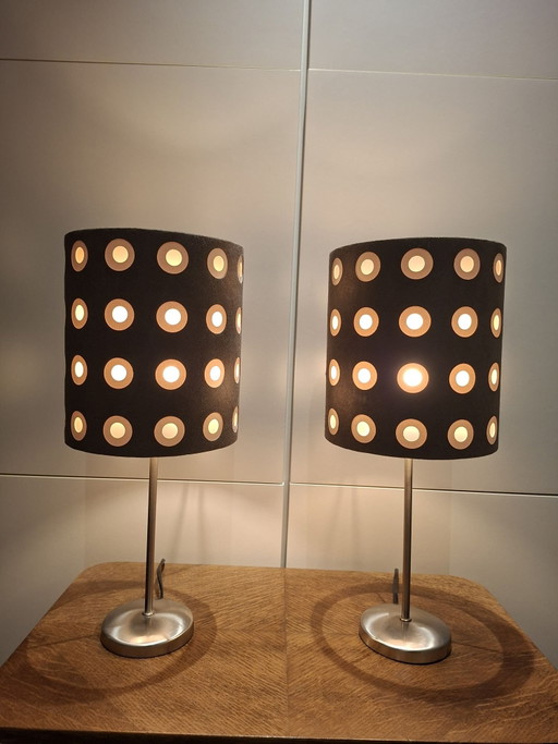 Lampes vintage 2x avec look années 70 Van de Heg