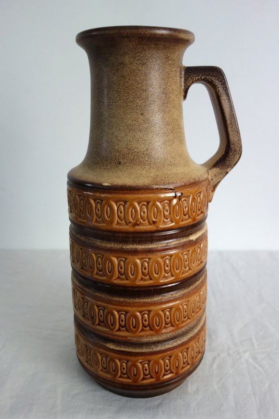 Large Scheurich Keramik Ceramic Floor Vase, Germany, 1970s, Brown, Vintage (photo 5 of 13)