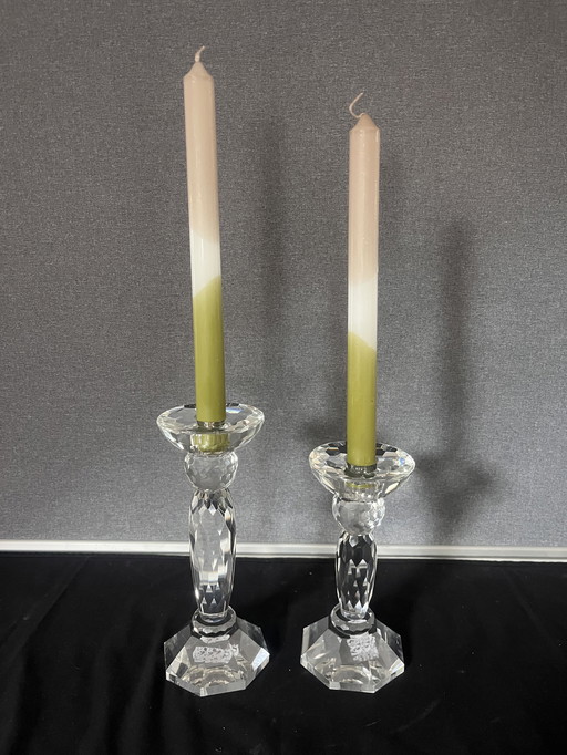 2x Swarovski Crystal Candlesticks