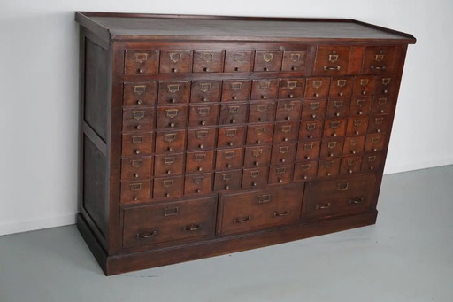 Large French notary's apothecary cabinet / filing cabinet in oak, 1920/30s