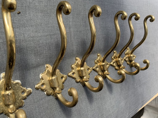 Vintage Art Nouveau brass coat hook