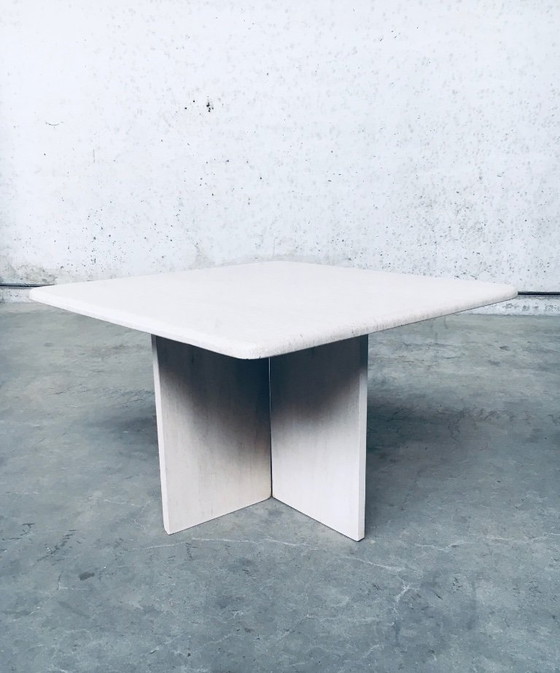 Image 1 of Postmodern Design Granite Stone Square Side Table Italy 1970's