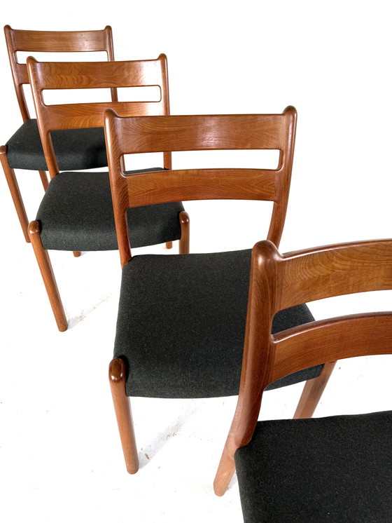 Image 1 of 4x gerestaureerde eetkamerstoel, EMC Møbler ‘80