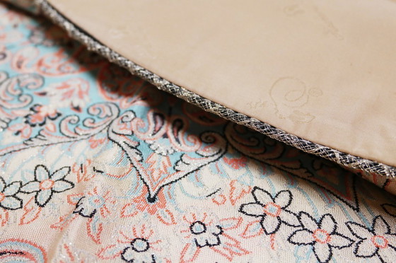 Image 1 of Oriental Handmade Tablecloth, Very Finely Crafted from Silk Threads, 100 x 100 cm