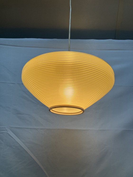 Image 1 of Lampada a sospensione di design in plastica gialla Rotaflex, anni '60