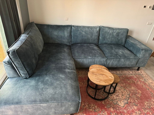As good as new petrol colored corner sofa