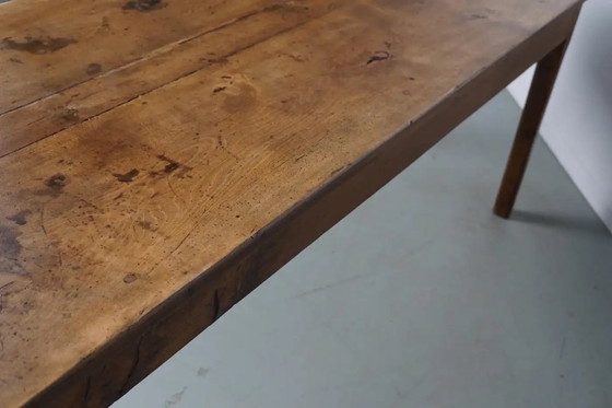 Image 1 of Antiker französischer Landhaus-Esstisch aus Ulmenholz, 19. Jahrhundert