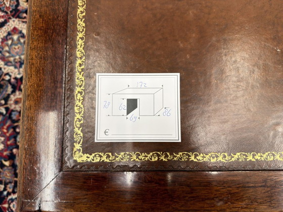 Scrivania inglese classica con pelle marrone – Scrivanie, Leather, Wood (photo 17 of 17)