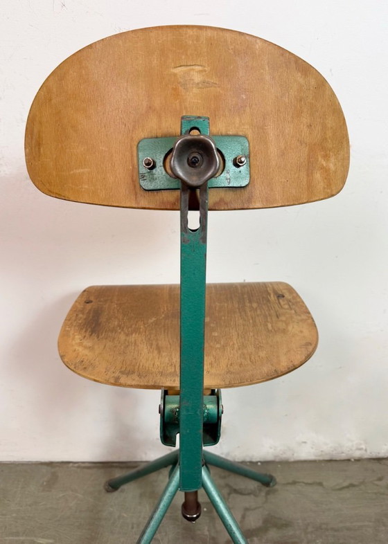 Image 1 of Dark Green Industrial Workshop Chair, 1950s