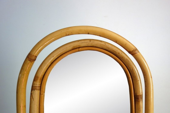 Staande spiegel van riet en bamboe, jaren 70/80 – Rattan, Wicker (photo 7 of 17)
