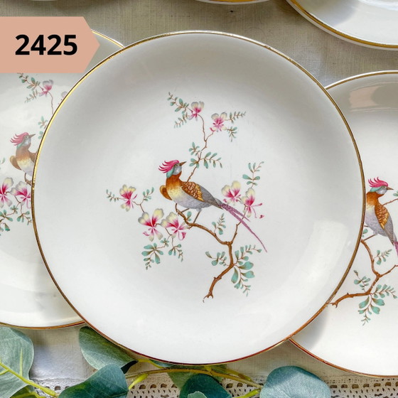 Piatto piano vintage in maiolica floreale, venduto singolarmente – Stoviglie, Retro (photo 16 of 20)