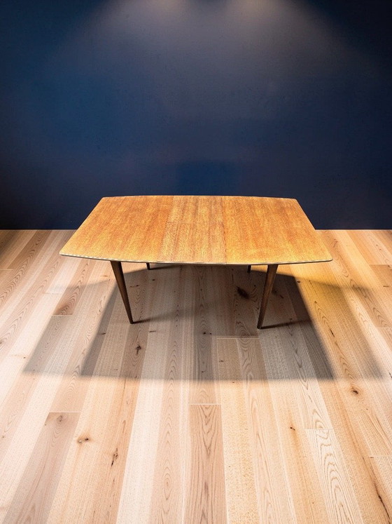 AH McIntosh Extending Dining Table T1 Mid Century in Teak and Afromosia – Wool (photo 7 of 11)