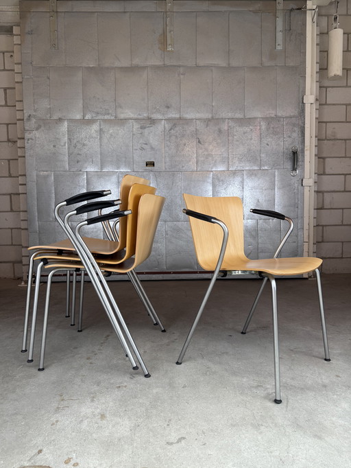 4x Fritz Hansen Vico Duo Chair by Vico Magistretti
