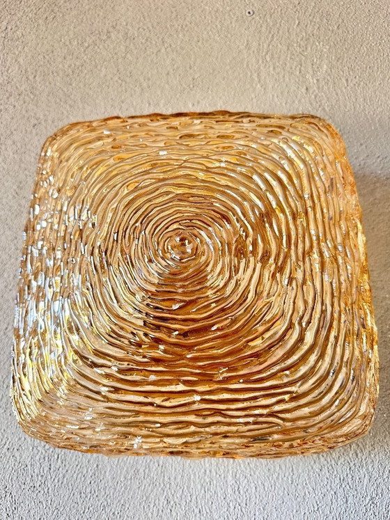 Image 1 of Vintage amber glas muurlampen