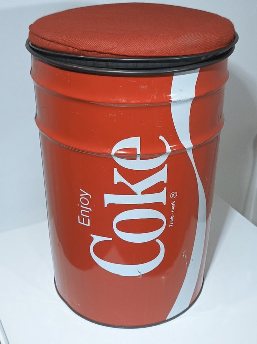 Tabouret baril original Coca Cola Italie 1980s