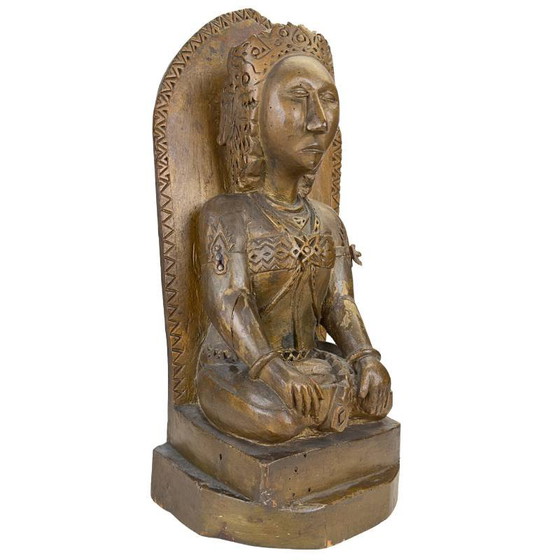 Inizio XX secolo, con vecchia etichetta di collezione (Dewi - dea) Dewi SRI – Sculture, Wood (photo 2 of 13)