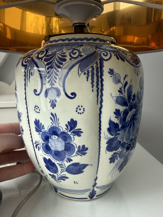 Image 1 of Vintage Quo Vadis Delft blue table lamp – hand-painted ceramic