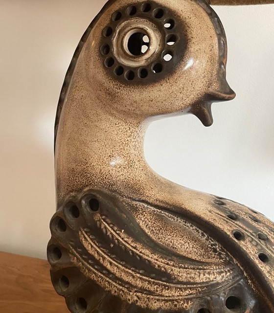 Image 1 of Zoomorphic stoneware lamp from the 1970s