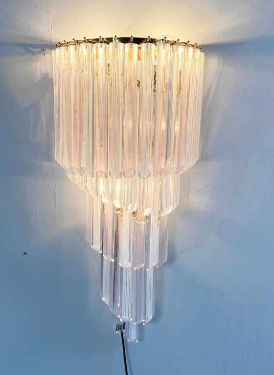 Image 1 of Lampada da parete/applique a cascata di metà secolo di Paulo Venini, vetro di Murano, Italia, anni '70