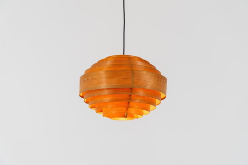 Pine pendant light by Hans-Agne Jakobsson  for Ellysett (Sweden, 1960s).