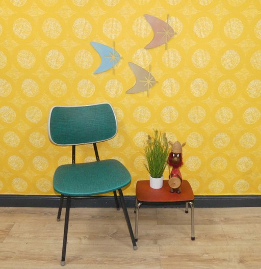 Sedia + sgabello da cucina anni '60 in metallo stile industriale