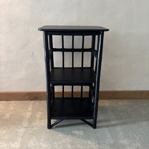 mensole in rattan nero