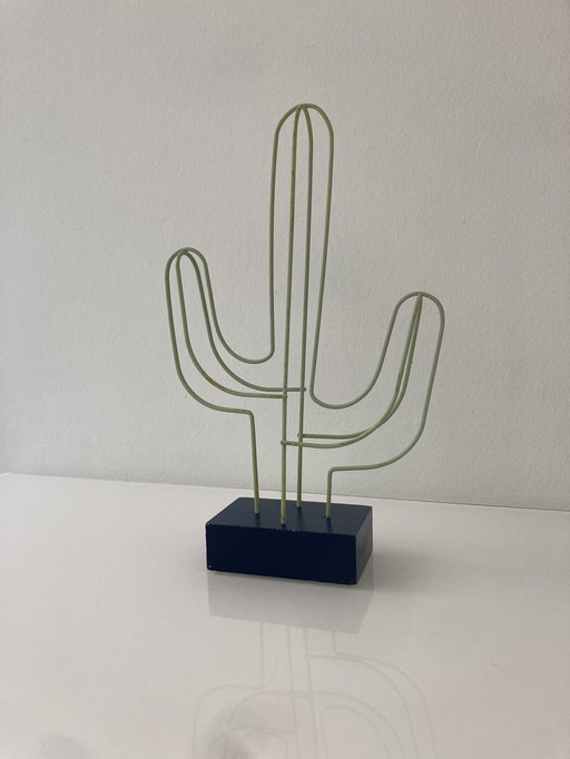 Modern Wire Sculpture Cactus