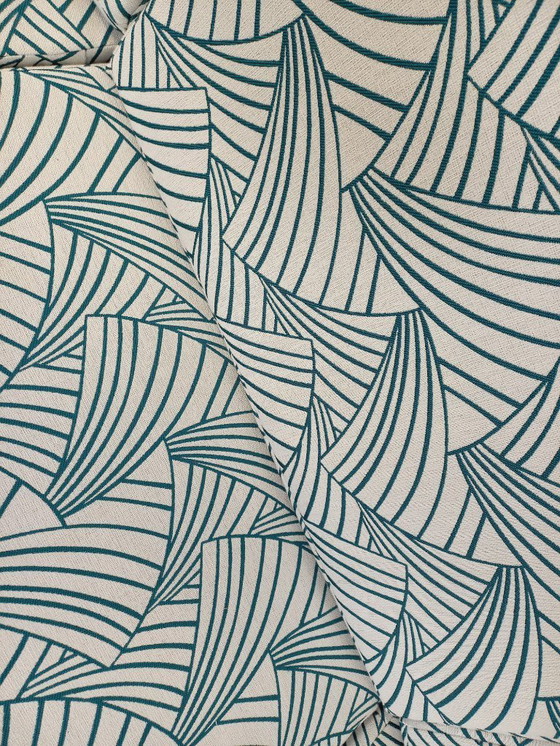 Image 1 of Arne Wahl Iversen voor Komfort 3-zits Scandinavische vintage bank in teak en stof uit de jaren 60