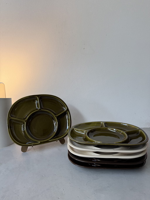 Set of 6 vintage plates | French ceramic | Sèvres stamp | 1960s/70s