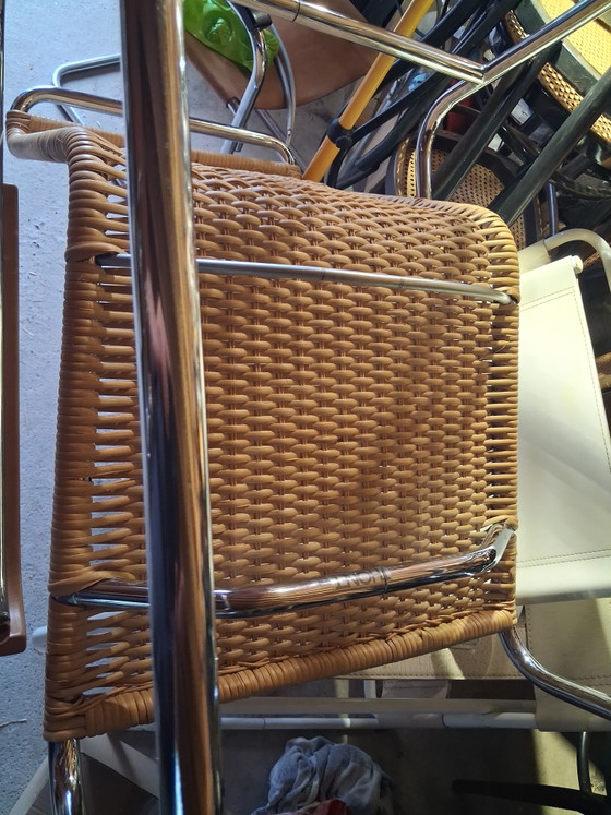Poltrona lounge Thonet B35 disegnata da Marcel Breuer, in ottime condizioni. – Sedie e poltrone, Rattan, Wood (photo 7 of 10)